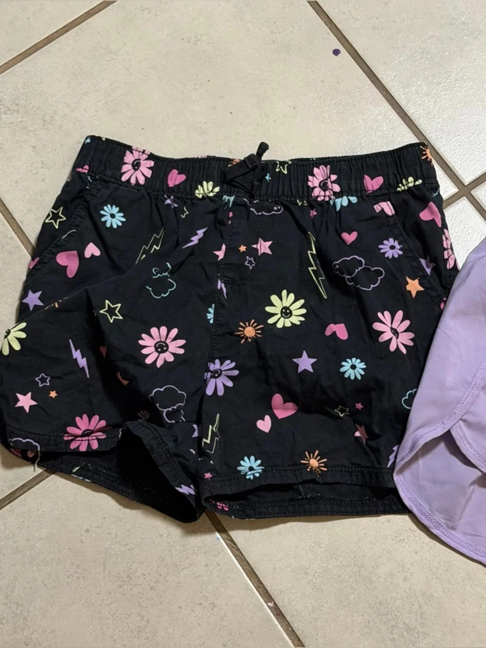All in Motion, Children’s Place‎ Kids Shorts Black/Floral/Stripe Casual Summer L